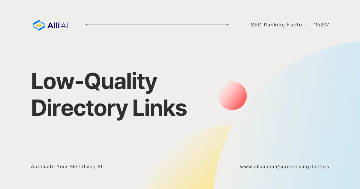 Low-Quality Directory Links | Cover Image