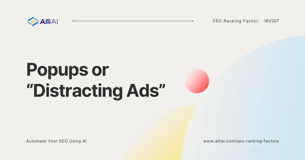 Popups or “Distracting Ads” | Cover Image