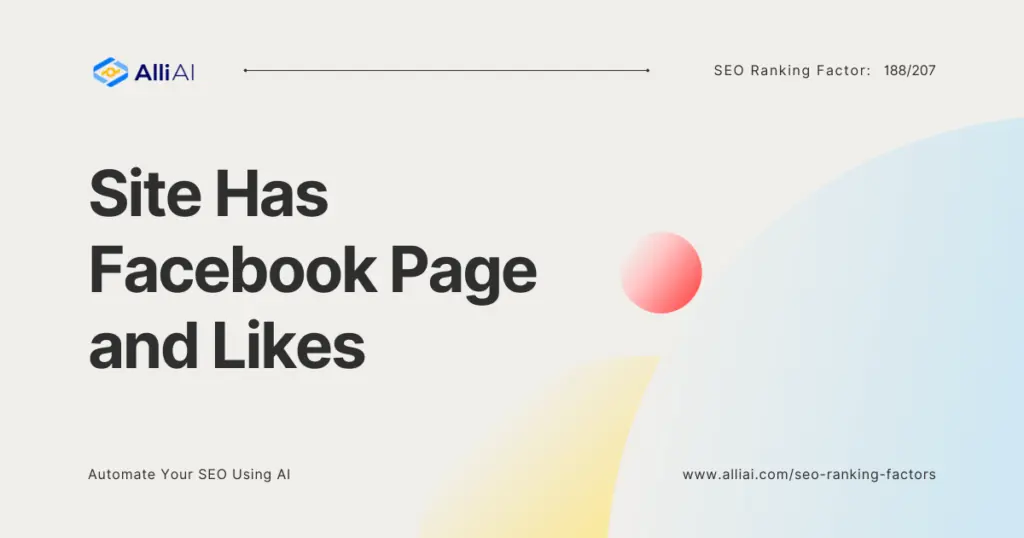 Site Has Facebook Page and Likes | Cover Image