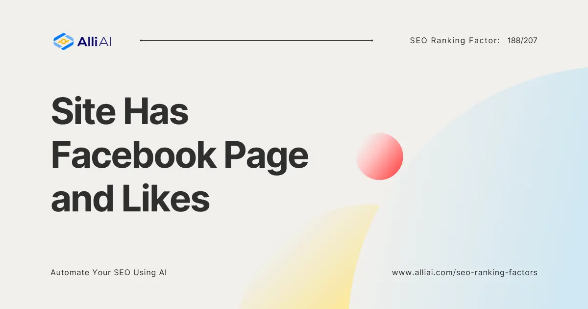 Site Has Facebook Page and Likes | Cover Image