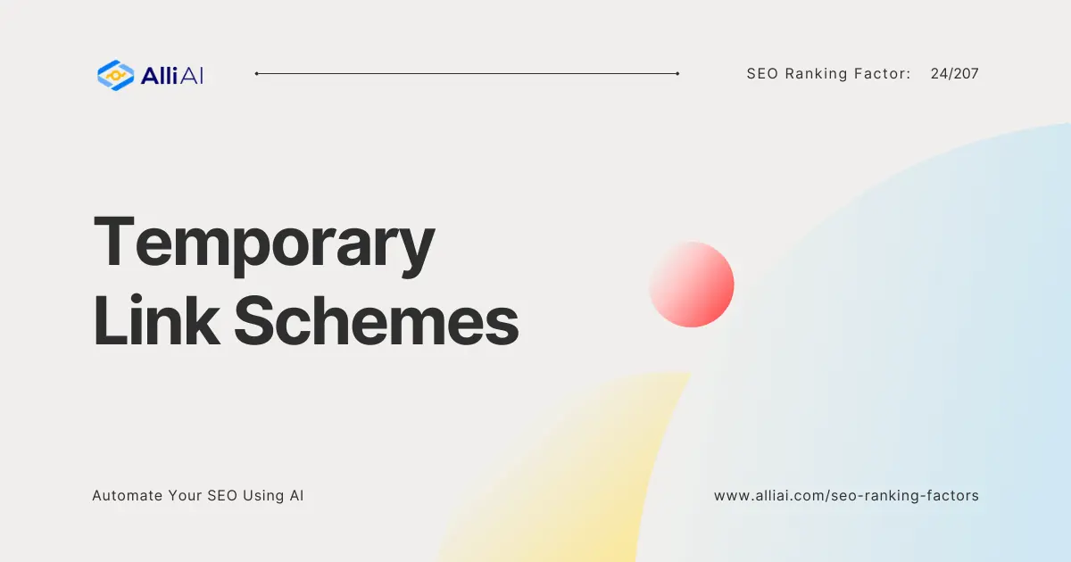 Temporary Link Schemes | Cover Image