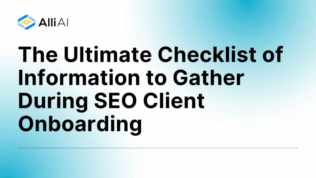 UltimateSEO Client Onboarding Checklist